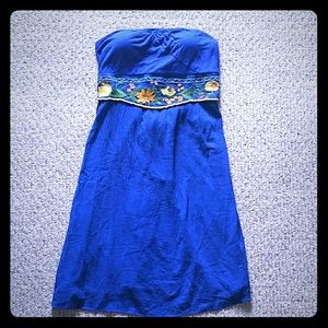 Free People Strapless Embroidered Belt Det…